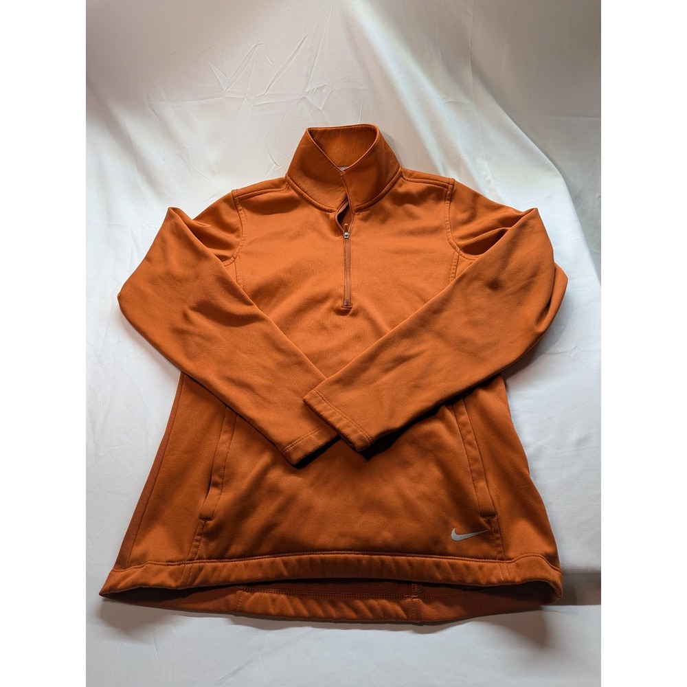 Nike Golf Tour Performance Womens Burnt Orange Quarter Zip Fleece Pullover Small